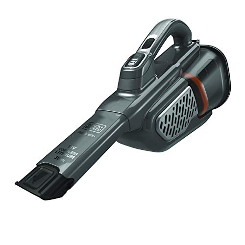 BLACK+DECKER BHHV520BT-QW - Aspirador Recargable de Litio de 36 WH, Capacidad del Recipiente: 700 ml, acción ciclónica, con Accesorios y Base de Carga, 18 V, 75 decibeles