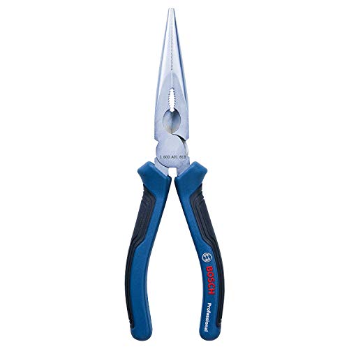 Bosch Professional 1600A01TH8 Alicate de punta larga, longitud 200 mm, cromo vanadio, mango softgrip, Azul