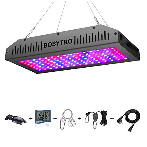 BOSYTRO® Luz de crecimiento de plantas 1200W LED Cultivo Interior, LED Grow Light Lámpara de Plantas Espectro Completo Ligero, termómetro de humedad con IR UV cuerda ajustable para Plantas de Interior