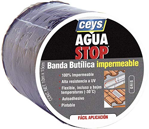 BRICOSOL CE902814 AGUASTOP BANDA IMP. BUTILO GRIS 10CMX3M