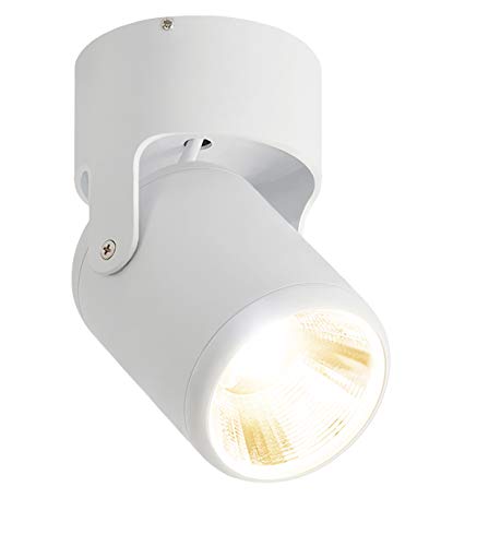 Budbuddy 12W focos led interior lámpara de focos LED barra de focos Orientable luz de techo focos Industrial focos superficie regulable Salón Dormitorio Hall 4000K Aluminio