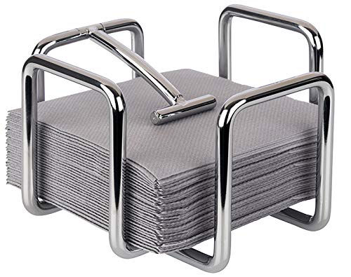 Buddy´s Bar - Servilletero dispensador de servilletas para 65 servilletas de cóctel de metal cromado, dispensador de servilletas para servilletas de cóctel de 14 x 14 cm, 10 cm de altura.