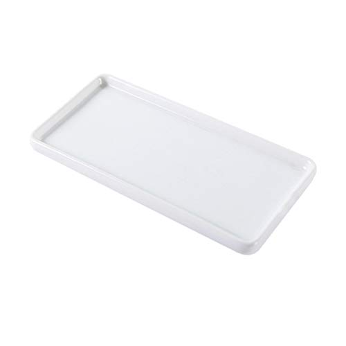 Cabilock - Bandeja de porcelana para almacenamiento sanitario o baño (cerámica, rectangular, porcelana)