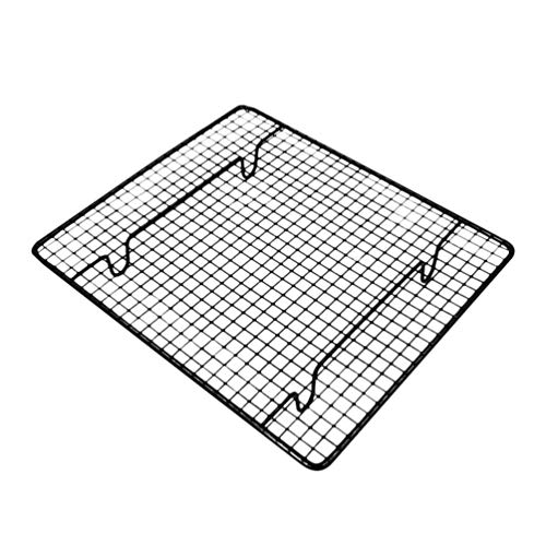 Cabilock - Rejilla de acero inoxidable para horno, para tartas, carne, barbacoa, barbacoa, color negro