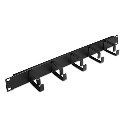 CABLEPELADO Panel guiacables Armario Rack 19 de 1U con 5 Anillas Negro