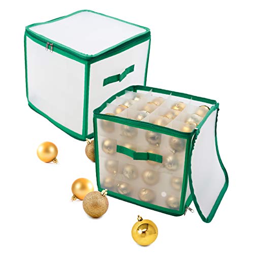 Caja de Almacenamiento de Bolas de Navidad (para 64 Bolas) - Confiable y Resistente| Bolsa de Almacenamiento de Adornos y Decoraciones para Árboles de Navidad.