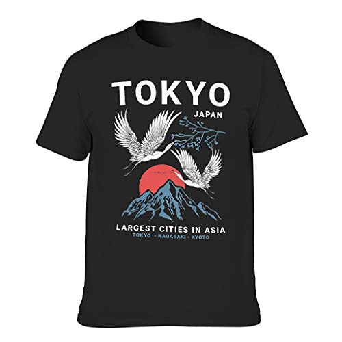 Camiseta japonesa Tokio Nagasaki grúa para hombre, patrón de estilo europeo con sensación suave regalo para profesor