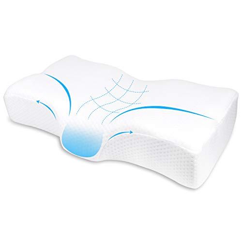 CARER SPARK Almohada Cervical,Almohada De Espuma Viscoelástica De Contorno Almohada Ergonómica Suave Apoyo para Dormir de Espaldas Durmientes de Lado