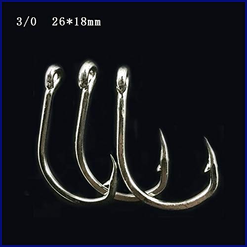 CCH-Hooks, 100pcs 3/0 Assist Hook mar Gancho de Pesca criba el Gancho del Acero Inoxidable y Jig Jig Hooks No Rust (Size : 3)