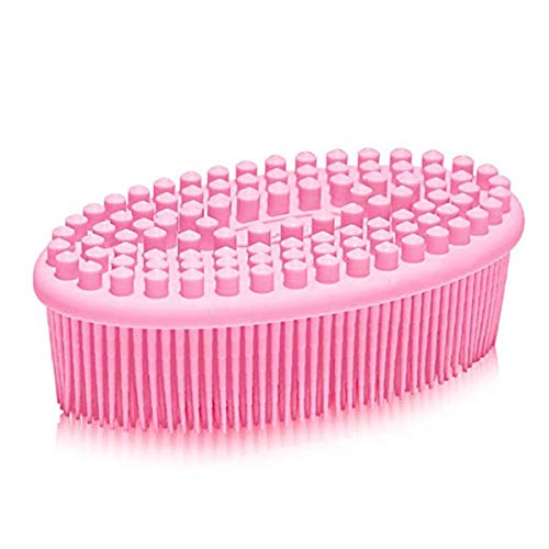 Cepillo de Silicona para el Cuerpo, Alisador Trasero de Silicona, Esponja de Silicona, Esponja de cerdas, Alisador de Silicona para Esponja, Accesorios de baño, Ducha Loofah, 1 Paquete