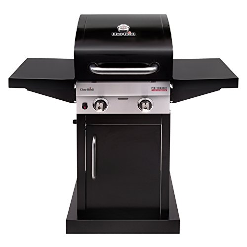 Char-Broil Performance Serie™ 220B: barbacoa de gas de dos quemadores con tecnología TRU-Infrared™, acabado en negro, sin placa de hierro fundido