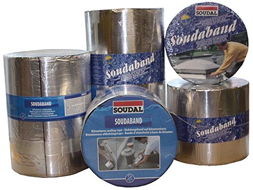 Cinta Soudal impermeabilizante, de aluminio, tamaño 75 mm x 10 m, de aluminio, autoadhesiva, impermeable