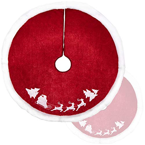 com-four® Manta de árbol de Navidad para Proteger contra Agujas de Pino - Manta Redonda de árbol de Navidad para el árbol de Navidad - Capa subyacente con un Motivo navideño