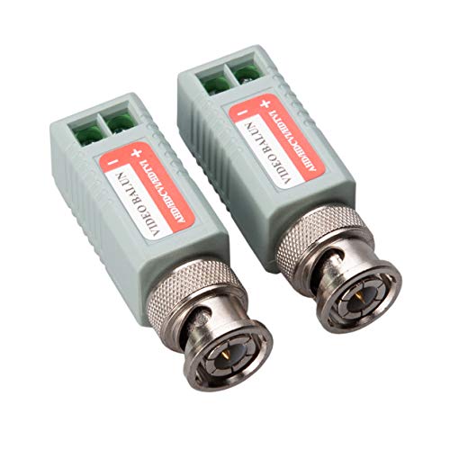 Conectores BNC Conector Macho Terminal de Tornillo por LAN/Ethernet Adaptador Transceptor de Video Balun Compatible con Cámara de Vigilancia CCTV, DVR, TV, Video, HD-TVI CVI AHD, IB1015 (2 Paquetes)