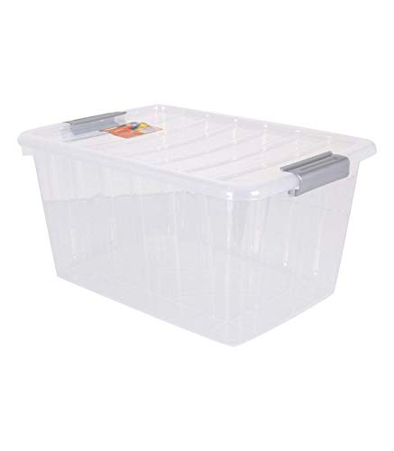 Confortime 105180 Caja de Almacenaje con Tapa, Multicolor, 30 L