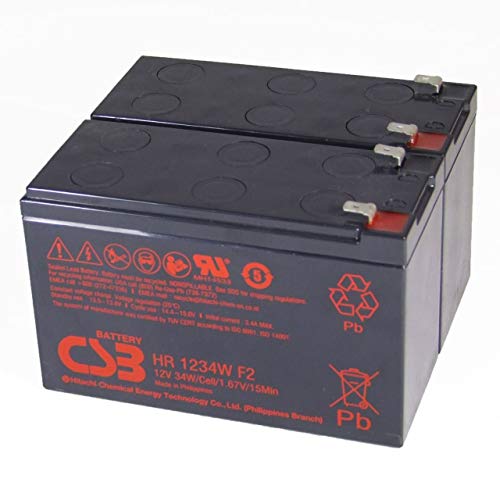 CSB Batería Plomo HR 1234W F2 reemplazo para APC RBC 33 12V 9Ah
