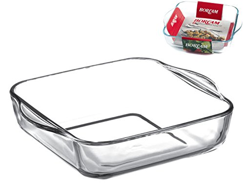 Dajar 74831 Bandeja de Cristal 2L Borcam Zaro, 22 x 22 cm