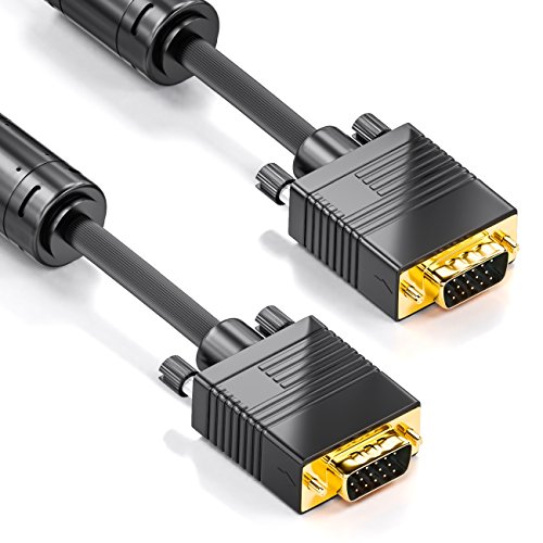 deleyCON 12,5m Cable VGA 15pin - Cable de Monitor S-VGA Conector D-Sub 1080p Full HD Protegido Protector 2 Filtro de Ferrita Contactos Chapados en Oro