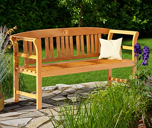 Deuba Banco de jardín Rose de Madera de Eucalipto de 3 plazas 158x43x82cm Muebles para terraza balcón Patio Exterior