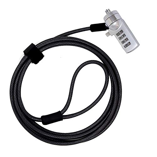 Donkey pc - Cable de Seguridad con Cerradura de combinación para Ordenadores. 2 Metros de Cable Negro con Aspecto Profesional Anti Cortes. Cable antirrobo portátil.