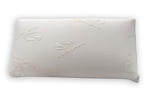 Dormio - Almohada viscoelástica con perfecta adaptabilidad al cuello, Tejido Aloe Vera, Termorregulable, Blanco, 70 cm