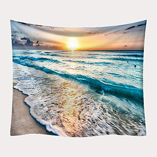 DPZDW Tapices Indios Tapiz Suelo Piscina Tapiz Decorativo con Estampado De Ondas. Apartamento Dormitorio Sala De Estar Decoración 150X130Cm