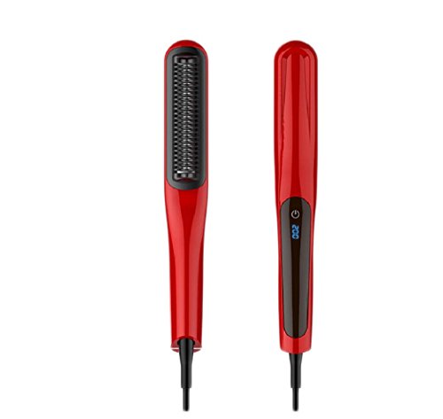 DressUBeauty Lcd de Doble voltaje cepillo de pantalónes táctil plancha de pelo estilo Rojo Talla Única