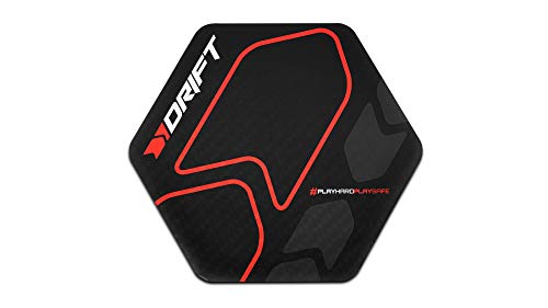 Drift Floor Pad -DRFLOORPAD- Alfombrilla Gaming de Suelo, Vinilo Texturizado, Hexagonal, Resistente al agua, Antideslizante, 88 x 100 x 0,3 cm, color negro