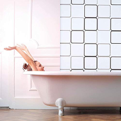 Ducha Cortina Baño Parkarma Kit Ducha Cortina Dbaño con 12 Anillos de Ducha 180 x 200 cm PEVA Cortinas Baño Impermeables para Dormitorio / Familia / Apartamento / Hotel