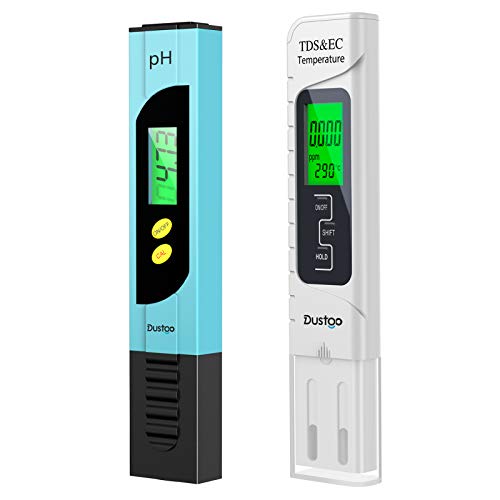 Dustgo Medidor pH Medidor de PH digital 4 en 1 de calidad de agua，Prueba de Calidad del Agua 0-14 pH,0-19990ppm Calibración Automática