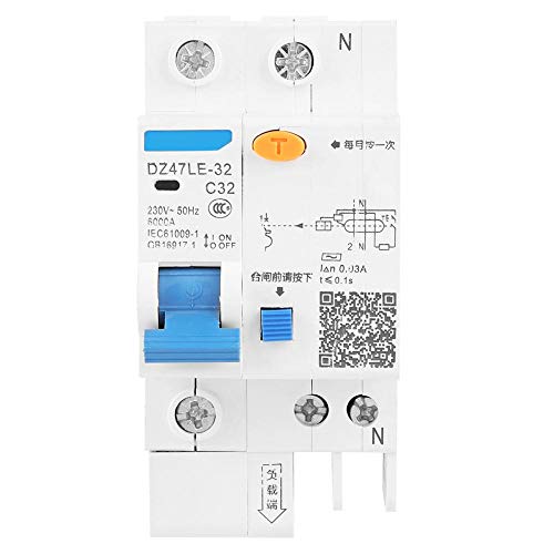 Dz47Le-32 1P + N C32 Rccb El Interruptor Automático de Corriente Diferencial Proporciona Fugas Eléctricas, Sobrecarga, Protección Contra Cortocircuitos 30 Ma 230 V