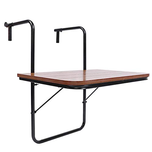 EBTOOLS Mesa Colgante Plegable de Balcón para Barandilla de Balcón Jardín Terraza Patio, 60 x 40 x 39 cm