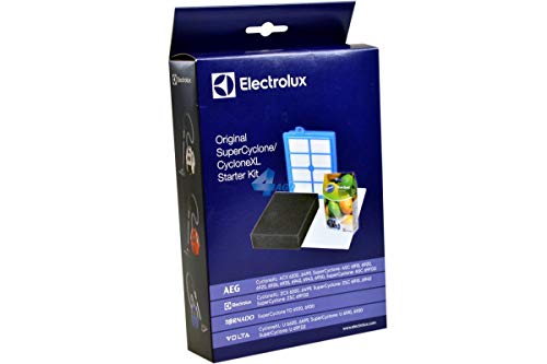 Electrolux VCSK4 - Kit de 3 filtros y 4 sacos para aspiradoras AEG Super Cyclone ASC 6910, color blanco