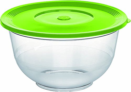 Emsa Superline 513511 Ensaladera con Tapa, 3.5 L, Plástico/Vidrio, Transparente/Verde