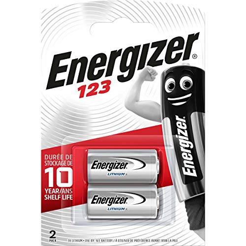 Energizer CR123/CR123A - Pilas 123 (Litio, 3 V, 1500 mAh, 2 Unidades)