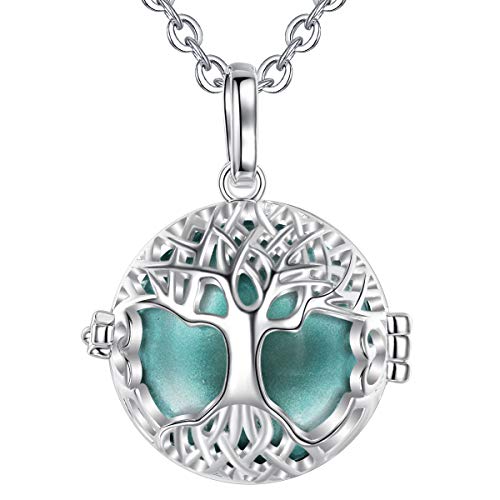 EUDORA Harmony Ball Llamador de Angeles Arbol de la Vida Cadena Colgantes Joyería para Mujer Niña Regalos Originales Carillón Música Cadena con Collar, 76,2cm