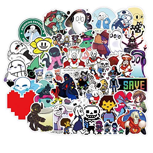 FNM Pegatinas de Graffiti 50 Uds.Pegatinas Undertale de Juego clásico   para Muebles, Escritorio de Pared, baúl de Coche, calcomanía para computadora, Caja de Guitarra y Motocicleta