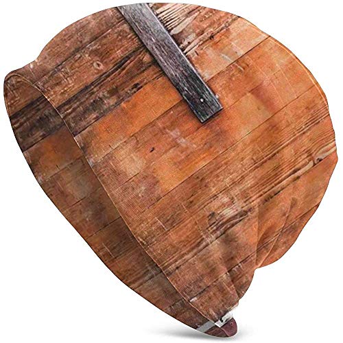 Fotografía de Madera de Pino Anudada Antigua con Ventana de Control Madera Diseño de Naturaleza Moda navideña Gorro de Gorro Unisex cálido Gorra