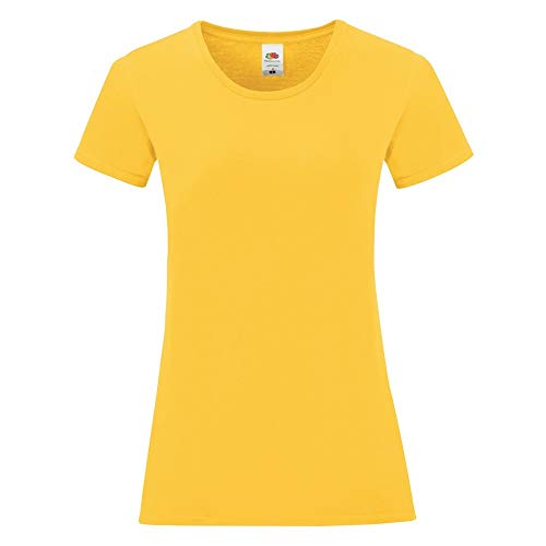 Fruit of the Loom - Camiseta Modelo Iconic para niñas (9-11 Years) (Amarillo Girasol)