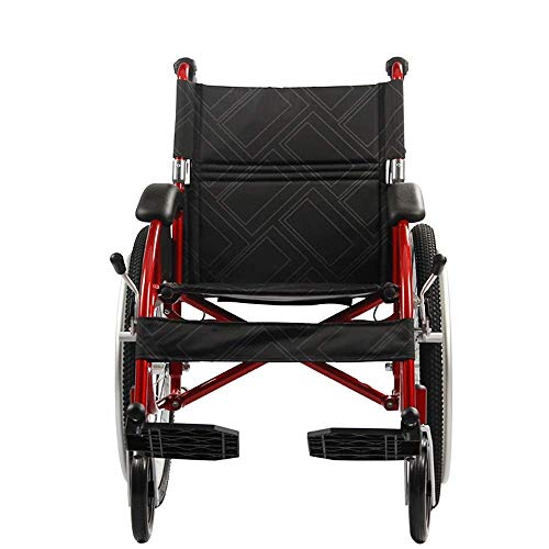 FTFTO Inicio Accesorios Silla de Ruedas de Viaje de tránsito de Aluminio Plegable Ultraligero Silla de Ruedas Deportiva Elegante con Respaldo Plegable