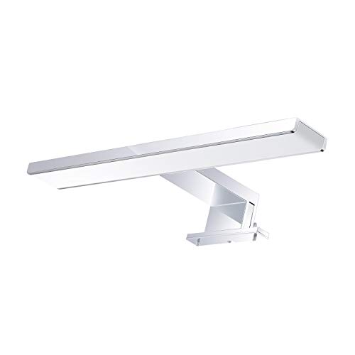 Galapara Lámpara de Espejo Baño LED, Aplique Espejo Baño LED Aluminio Cromado IP44 Impermeable,10W AC110-240V 600 LM 30cm,3 en 1,Fije en el Espejo +en el Gabinete+en la Pared,300x110x40mm