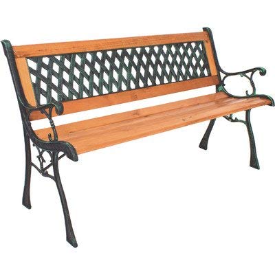 Garden Bench Windsor Metal y madera dura Hecho de metal, mezcla de madera dura y respaldo de PVC Acabado con recubrimiento en polvo Capacidad: hasta 280 kg