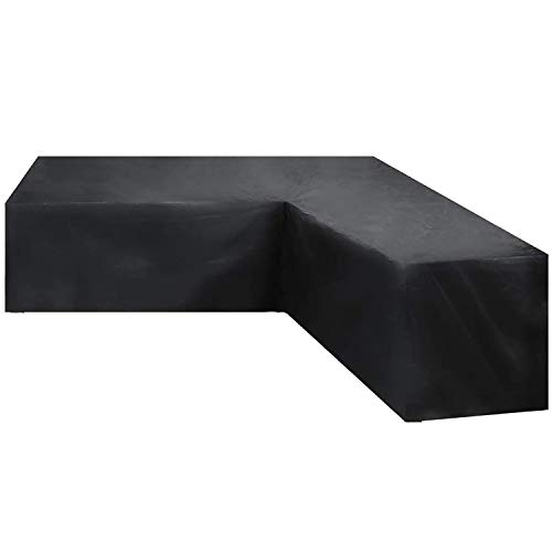 GEBIN Funda para Muebles De Jardín, Cubierta Impermeable En Forma De L/V para Sofá De Esquina, Cubiertas Antipolvo para Uso En Exteriores. (300x300x87x80cm)