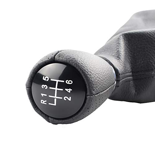 Gfpql YanHua-Engranaje de la Perilla de Cambio Leather Gear Shift Knob Fuelle Marco, Frame Base Shifter 12 mm, reemplazo for Leon 1 MK1 Toledo II MK2, Cambio de Accesorios (Color Name : 6 Speed)