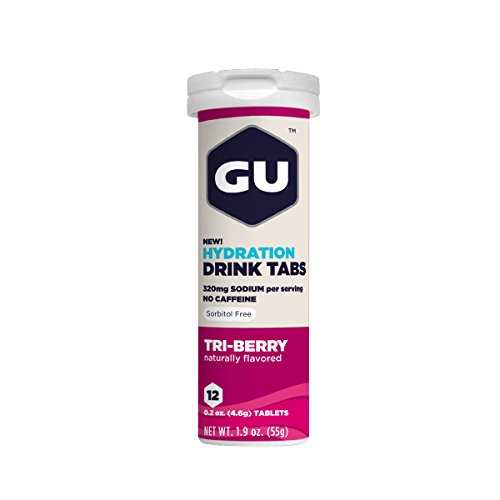 GU Energy Brew Electrolyte - Hydration Drink Tabs 1 tubo x 12 tabletas - Tri-Berry