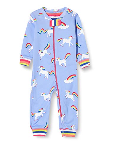 Hatley Organic Cotton Sleepsuits Mamelucos para bebés y niños pequeños, Unicornios Arcoiris, 3-6 Meses