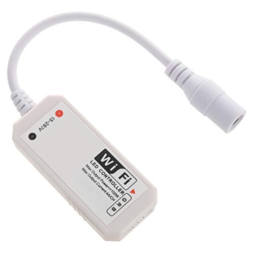 Haudang Controlador remoto LED WiFi compatible con Alexa/Home Voice Control para tiras de luces LED RGB 5050/3528, Ndern/atenuación/temporizador/- IOS/Android APP