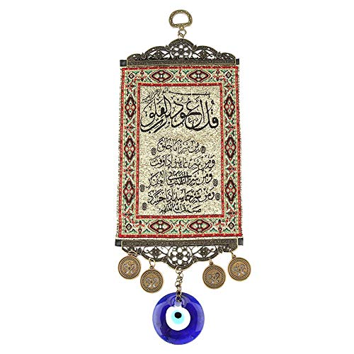 Hilitand Blue Evil Eye Turkish Blue Evil Eye Colgante de Pared Adorno Evil Eye Quran Tapicería Alfombra turca Colgante de Pared Decoración Amuleto de Pared Talismán Ama de casa Regalo de cumpleaños