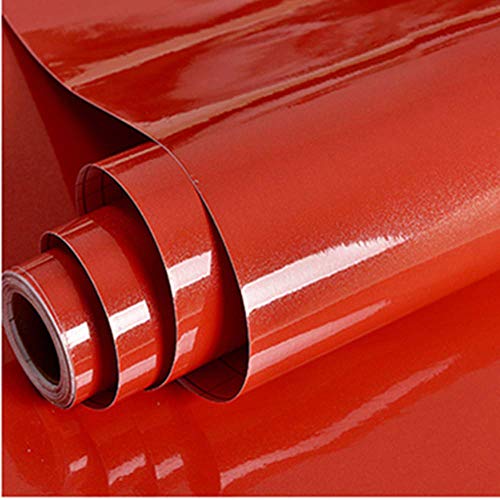 Hode Papel Adhesivo para Muebles Rojo 30cm X 3m Impermeable Vinilo Pegatina Autoadhesivo Decorativo Papel Pintado Cocina Baño PVC