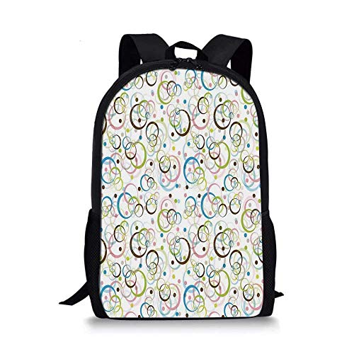 HOJJP ñ mochila escolar von ruedas Stylish School Bag,Grungy Inspired Watercolors Texturedwith Orchids Romantic Vehicle Figure for Boys,11''L x 5''W x 17''H